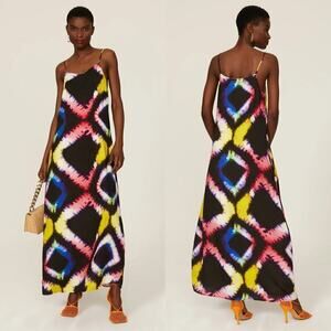Busayo Dress Tie Dye Sleeveless V-Neck Slip Maxi Multicolor M